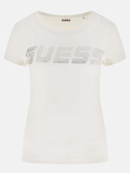Guess Kiara, t-shirt maniche corte da donna panna