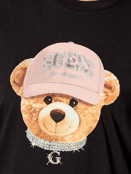 T-SHIRT TEDDY BEAR GUESS DA DONNA NERO