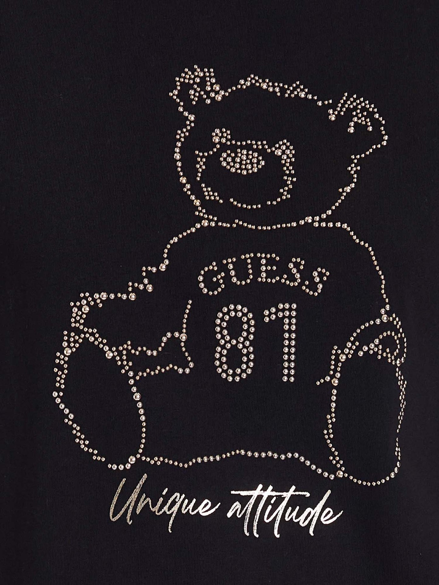 T-SHIRT CON STRASS GUESS DA DONNA NERO
