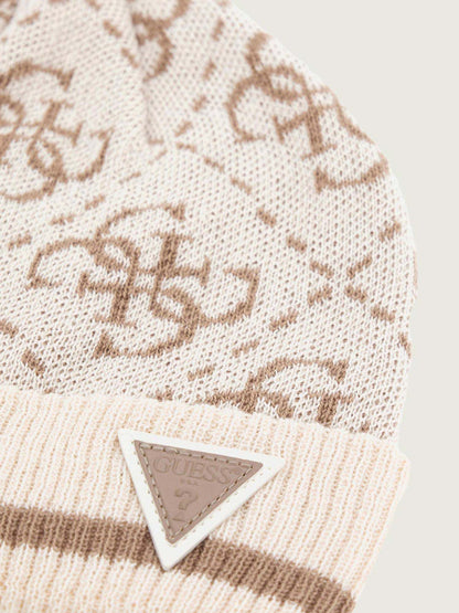 CAPPELLO MONOGRAMMA ALL OVER GUESS DA DONNA BEIGE