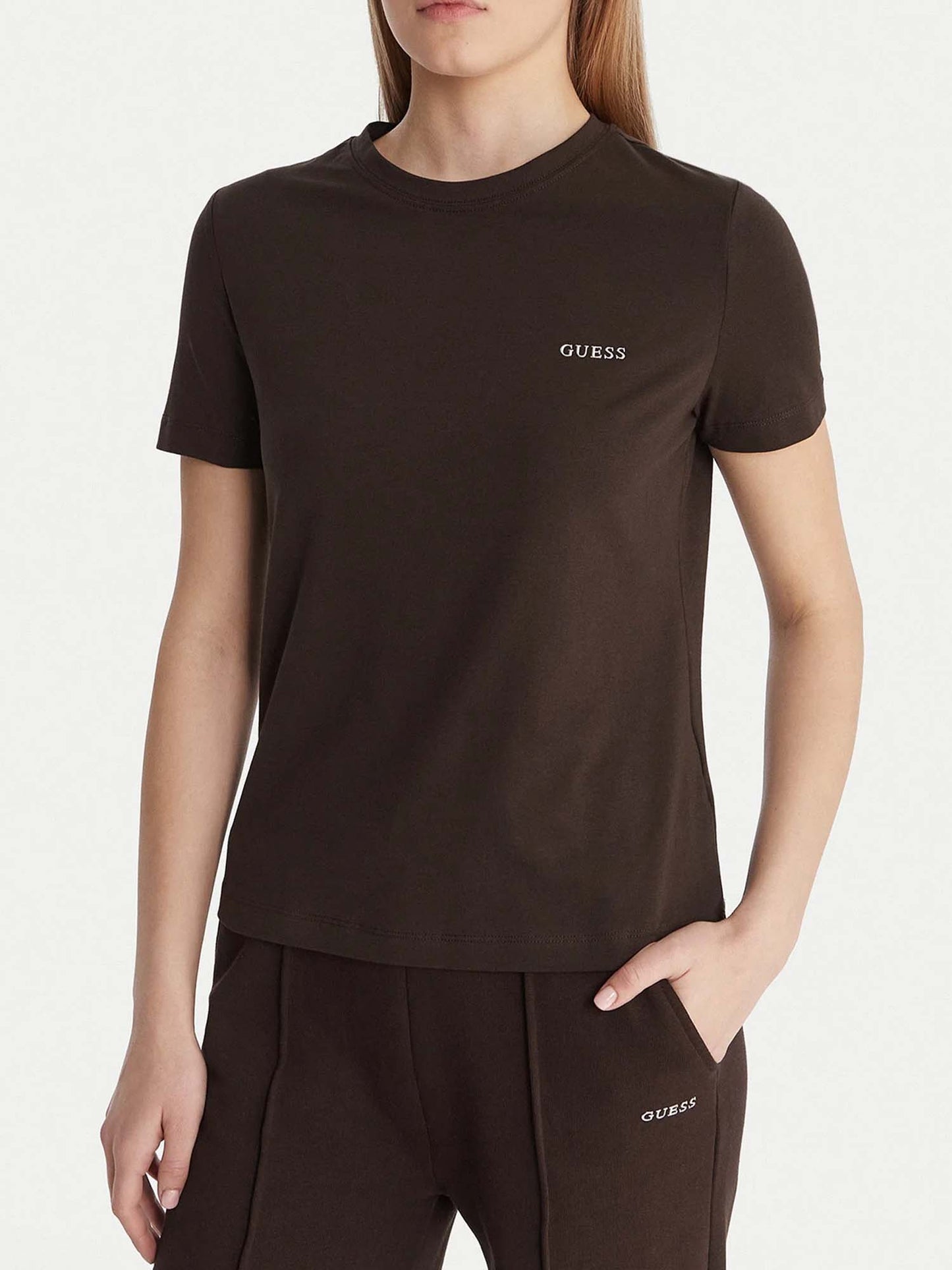 Guess Tracey T-shirt maniche corte da donna marrone