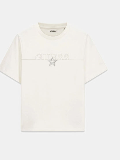 Guess Agena, t-shirt maniche corte da donna panna