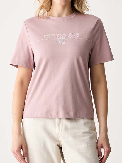 Guess Agena, t-shirt maniche corte da Donna rosa