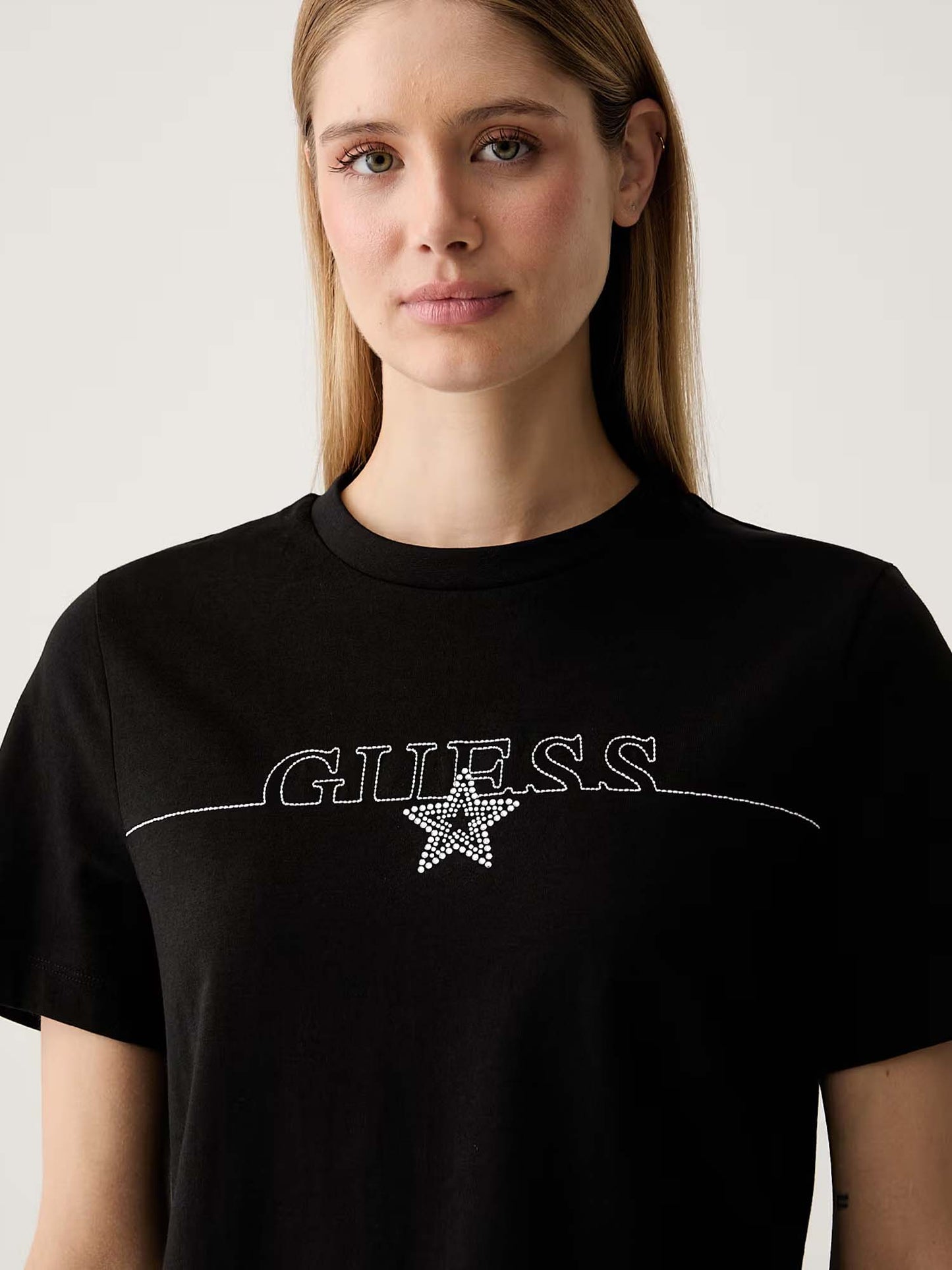 Guess Agena, t-shirt maniche corte da donna nera