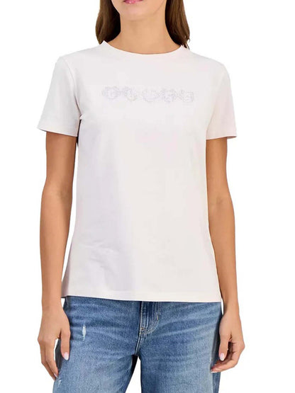 Guess Lunità, t-shirt maniche corte da donna bianca