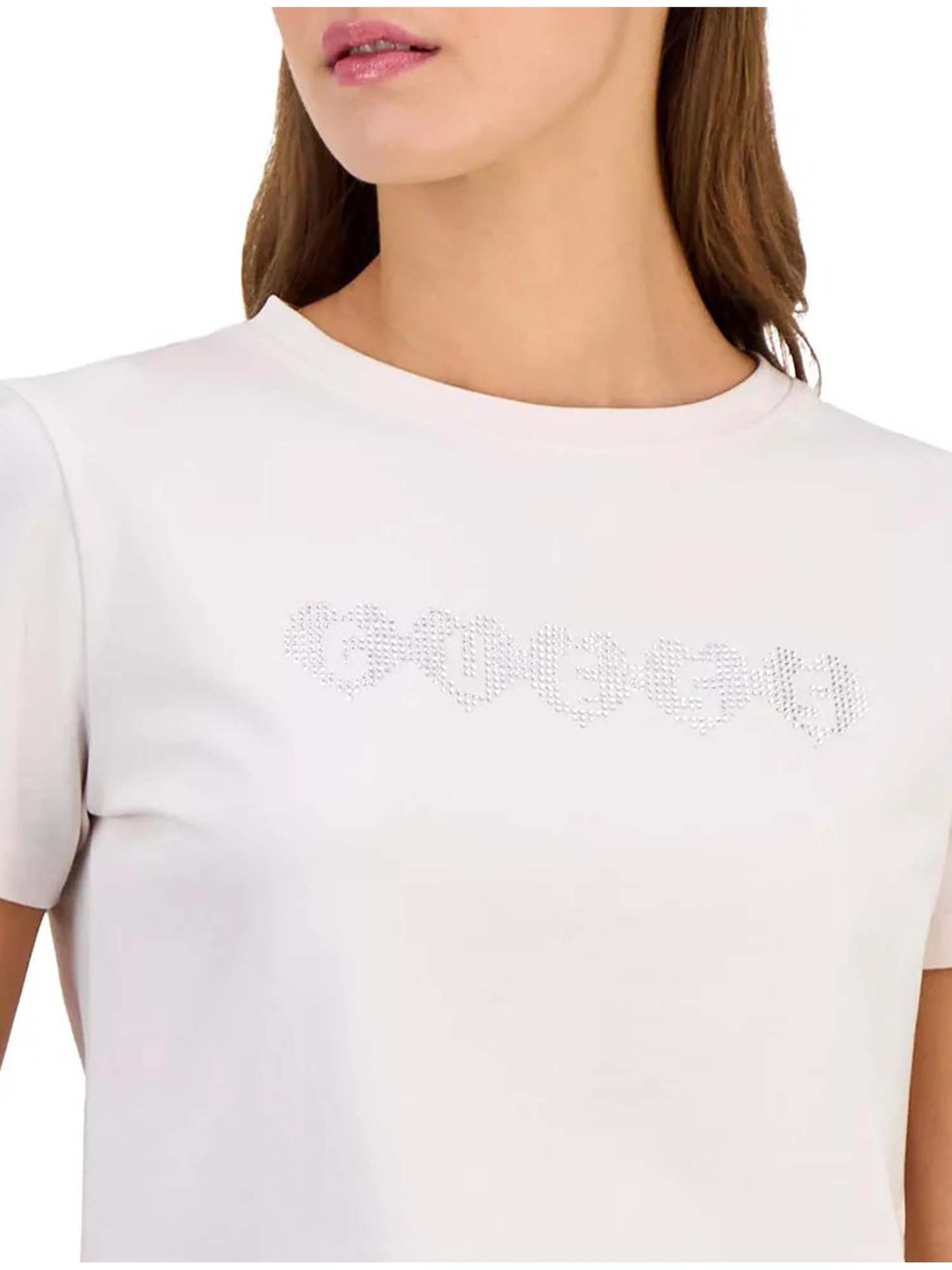 Guess Lunità, t-shirt maniche corte da donna bianca