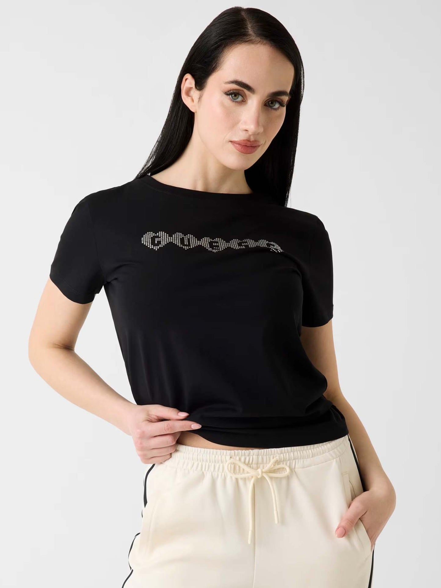Guess Lunita, t-shirt maniche corte da donna nera