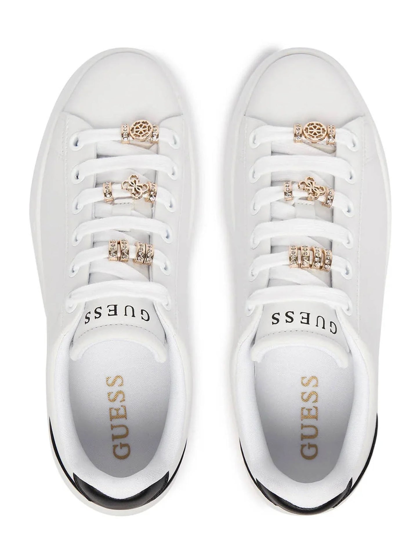 Sneakers bianche Guess Fionia con charms da donna