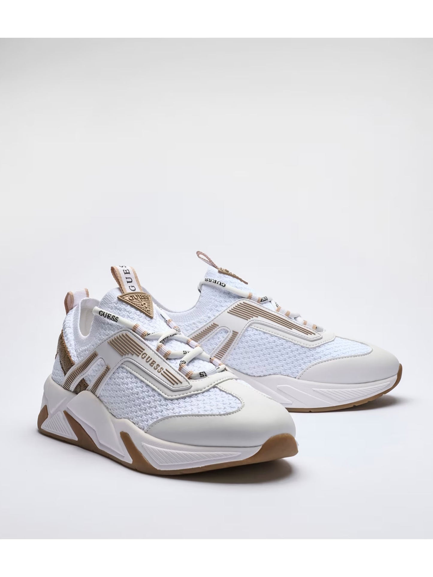 Sneakers bianche Guess Genga da donna in tessuto e sintetico
