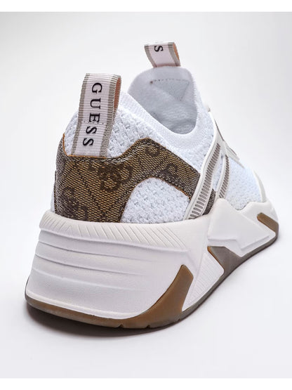 Sneakers bianche Guess Genga da donna in tessuto e sintetico