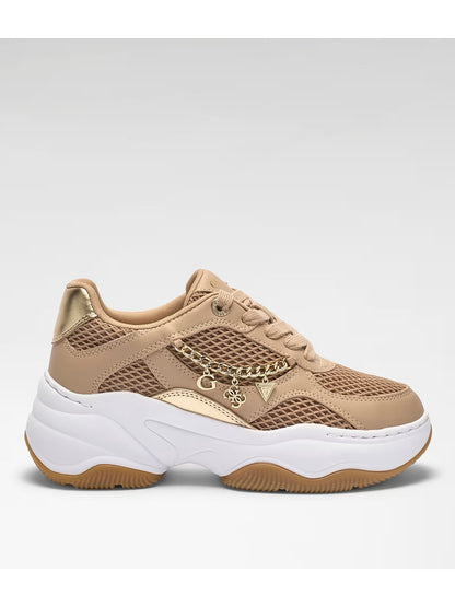 Sneakers Harpaa da donna beige con dettagli glamour