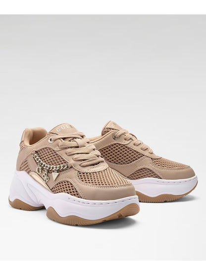 Sneakers Harpaa da donna beige con dettagli glamour
