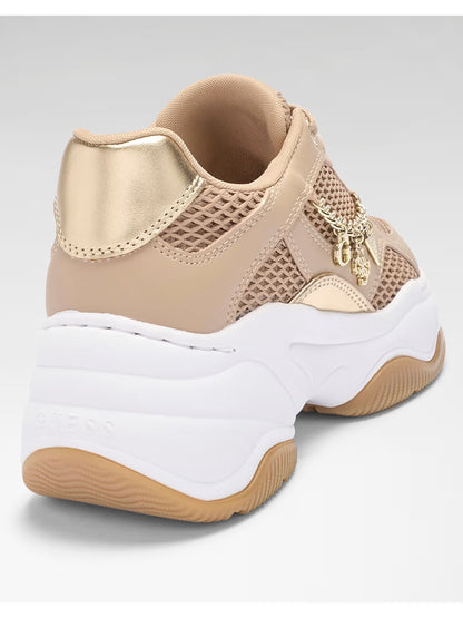 Sneakers Harpaa da donna beige con dettagli glamour