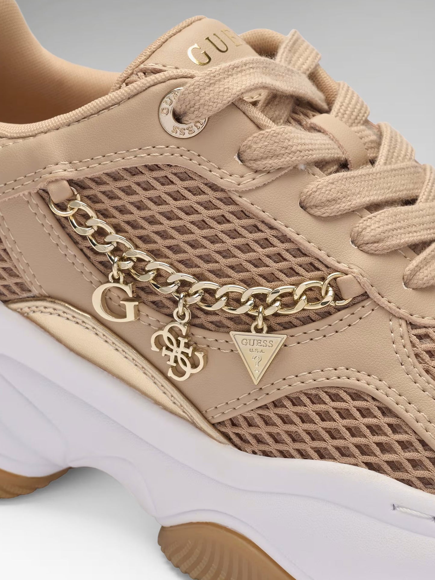 Sneakers Harpaa da donna beige con dettagli glamour