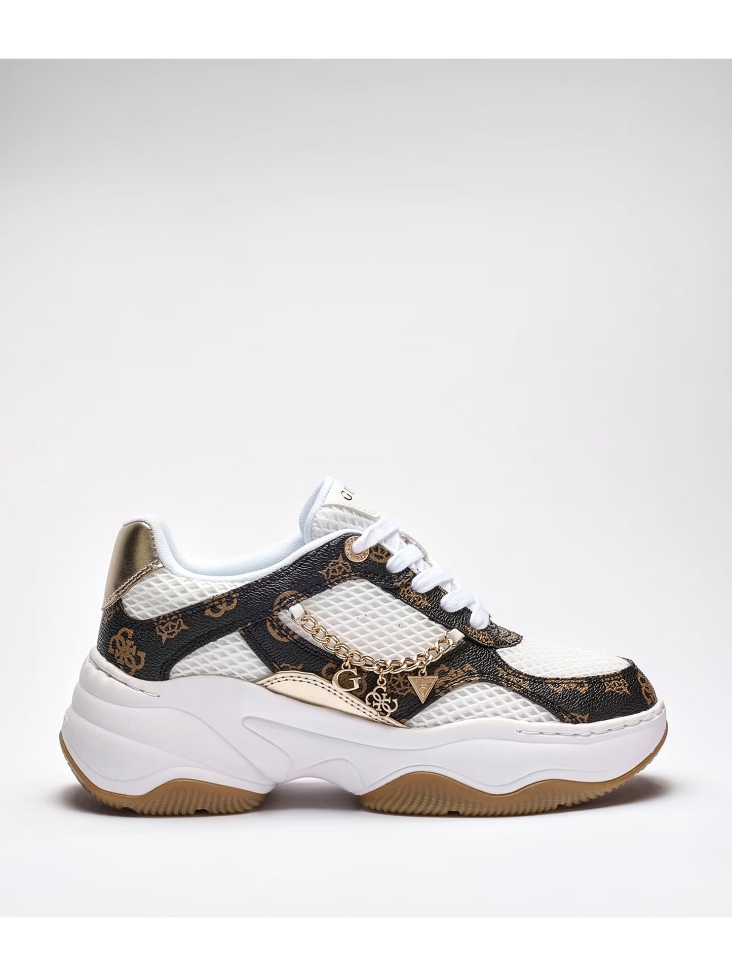 Sneakers Guess Harpaa bianche da donna con dettaglio catena