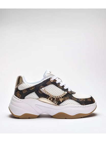 Sneakers Guess Harpaa bianche da donna con dettaglio catena
