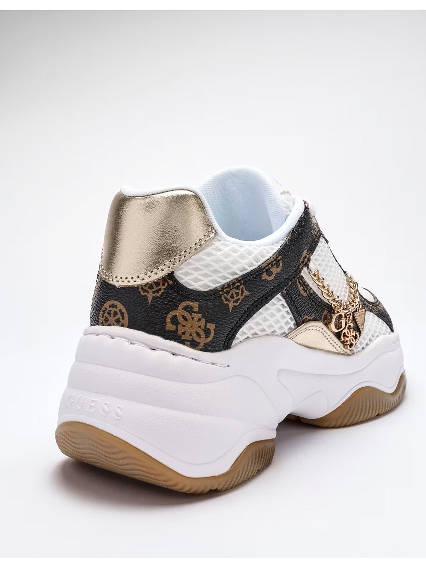 Sneakers Guess Harpaa bianche da donna con dettaglio catena