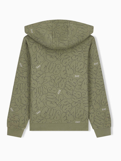 Ea7 Emporio Armani Train Logo Serie, felpa Unisex bambino verde