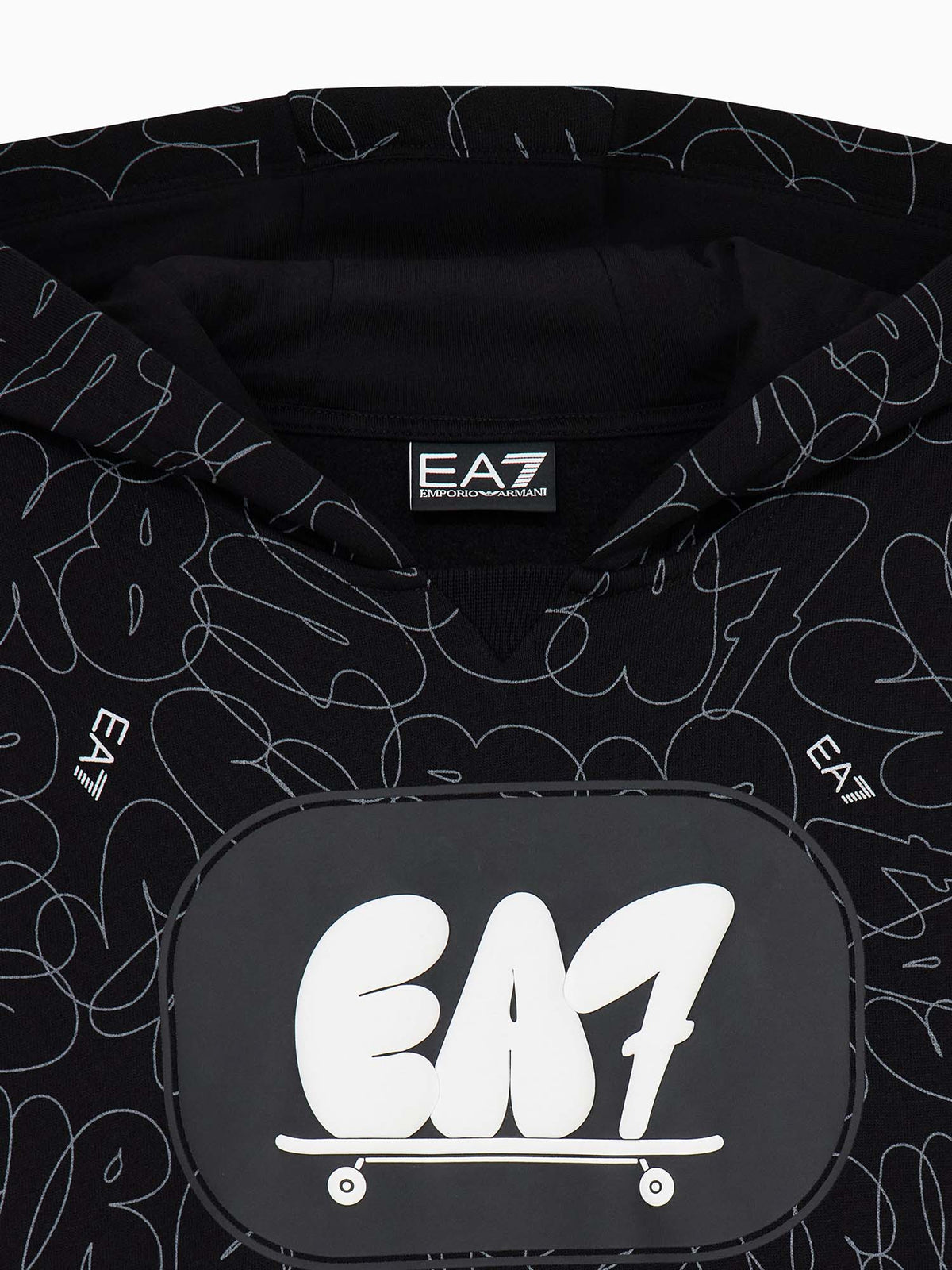 Ea7 Emporio Armani Train Logo Serie, felpa Unisex bambino nera