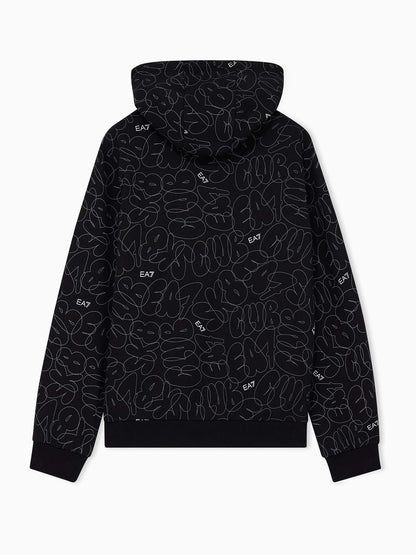 Ea7 Emporio Armani Train Logo Serie, felpa Unisex bambino nera