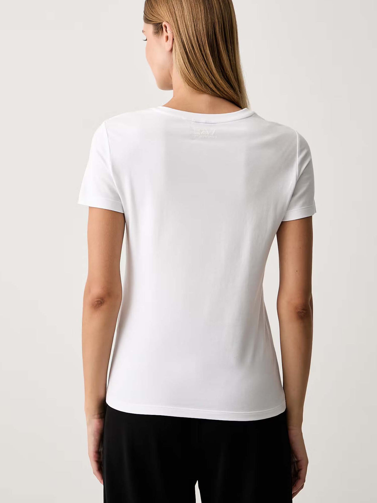Ea7 Emporio Armani Train Logo Serie, t-shirt maniche corte da donna bianca