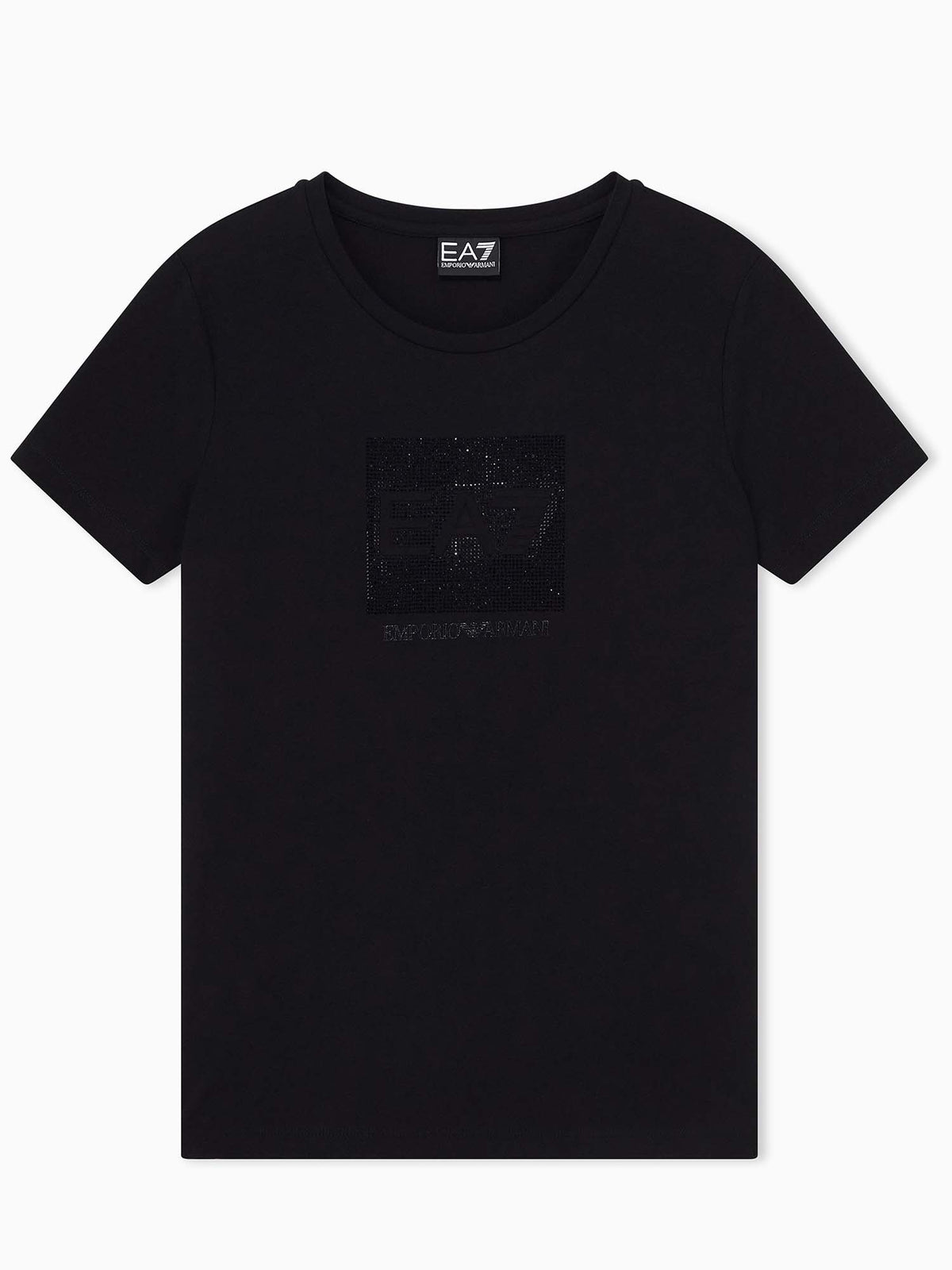 Ea7 Emporio Armani Train Logo Serie, t-shirt maniche corte da donna nera
