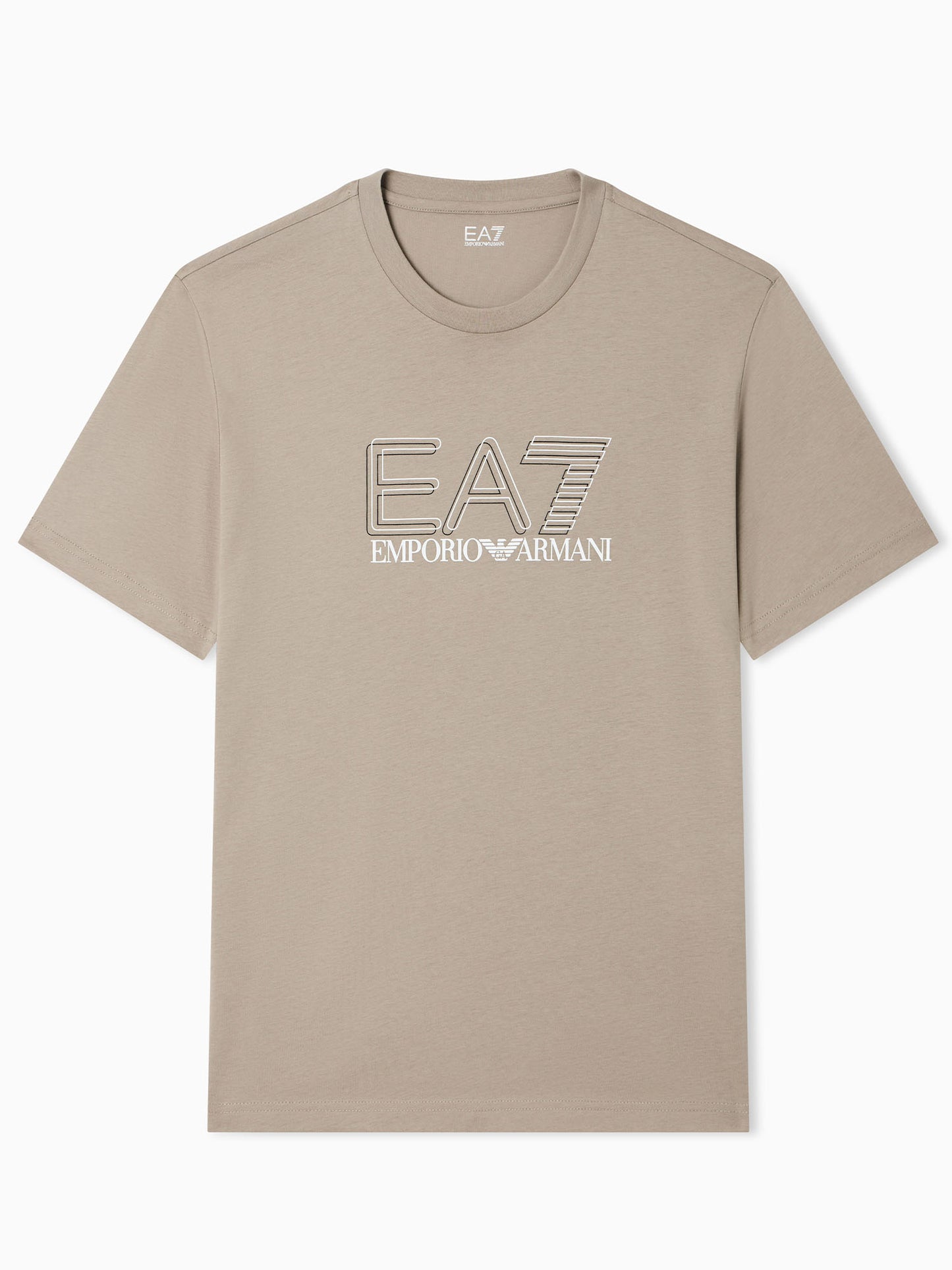 T-shirt da uomo EA7 Emporio Armani beige per la primavera-estate