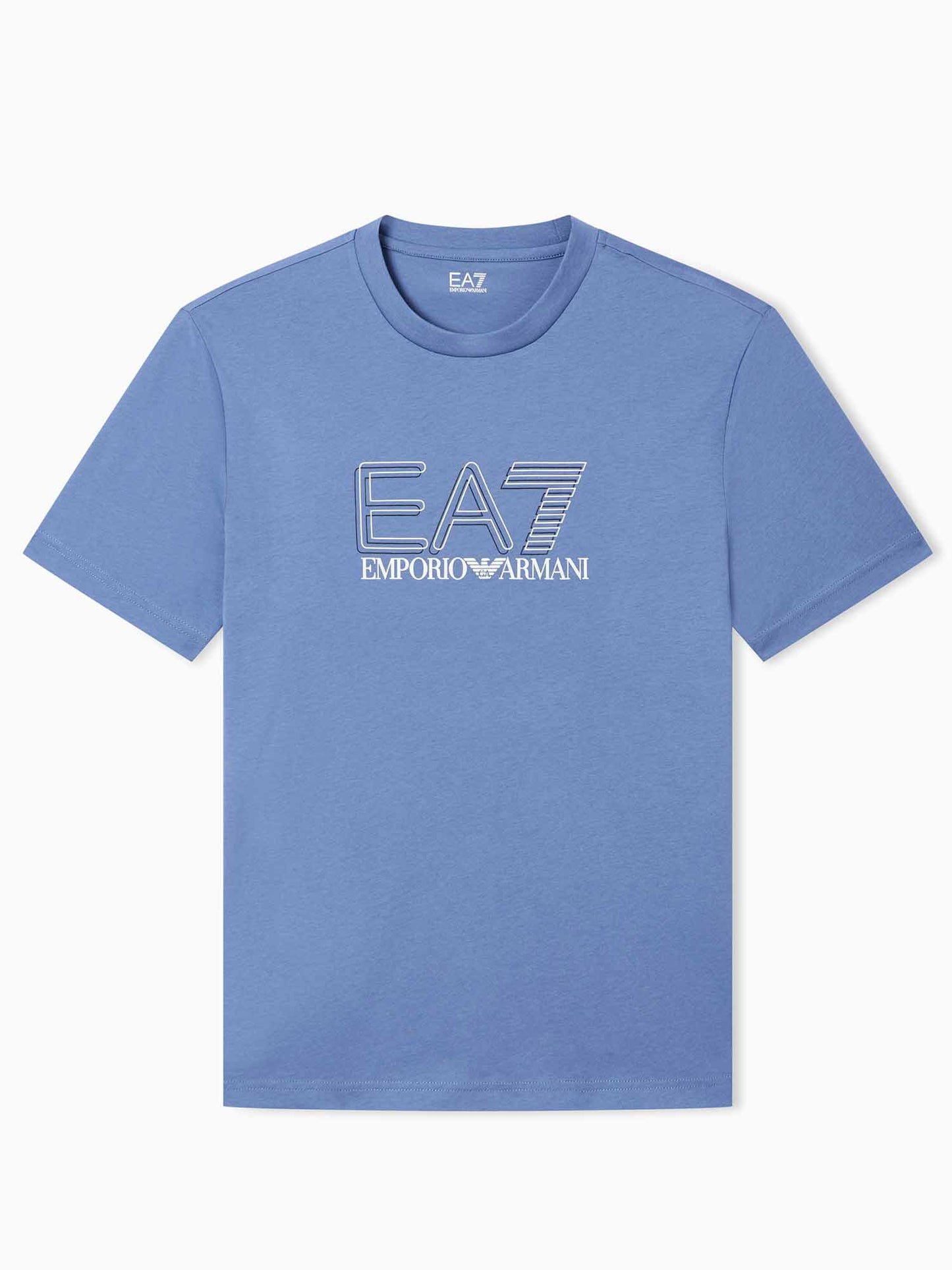 T-shirt azzurra da uomo EA7 Emporio Armani in cotone leggero