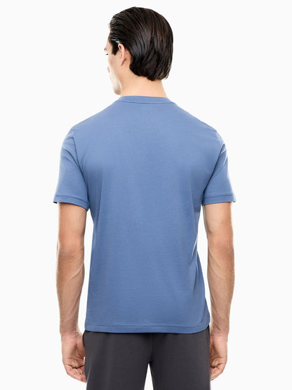 T-shirt azzurra da uomo EA7 Emporio Armani in cotone leggero