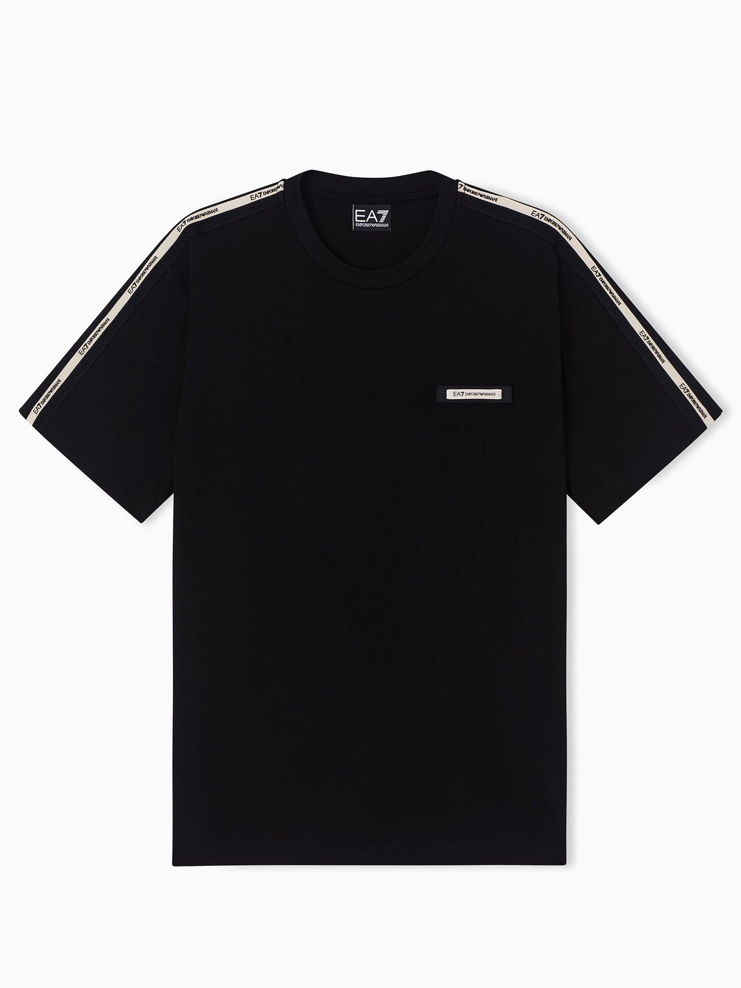 T-shirt nera da uomo EA7 Emporio Armani in cotone