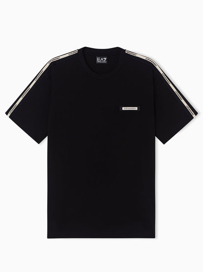 T-shirt nera da uomo EA7 Emporio Armani in cotone
