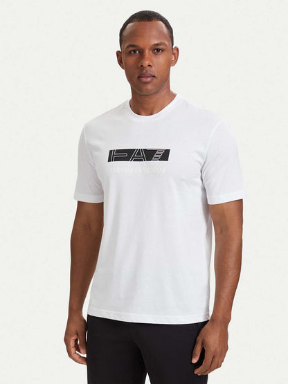 Ea7 Emporio Armani Train Visibility, t-shirt maniche corte da uomo bianca