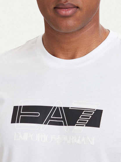 Ea7 Emporio Armani Train Visibility, t-shirt maniche corte da uomo bianca