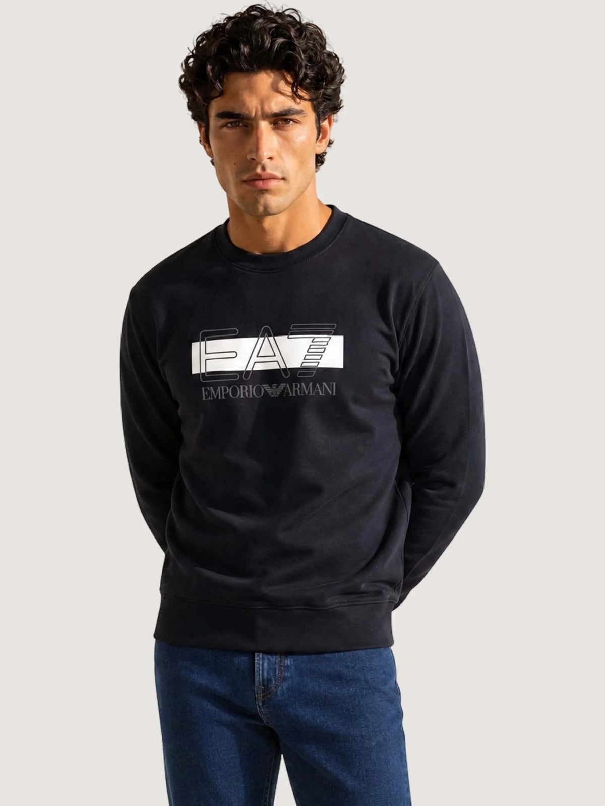 Ea7 Emporio Armani Train Visibility, felpa da uomo nera