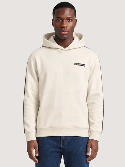 Ea7 Emporio Armani Train Logo Serie, felpa da uomo bianca