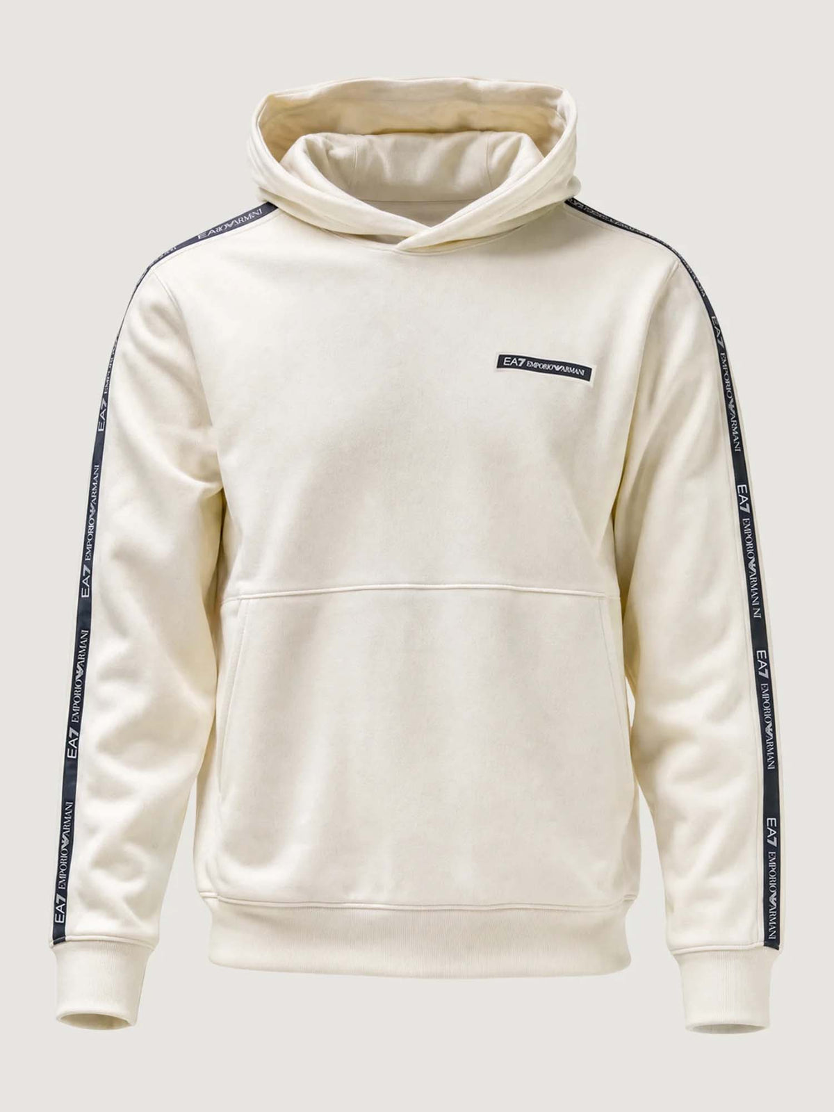 Ea7 Emporio Armani Train Logo Serie, felpa da uomo bianca
