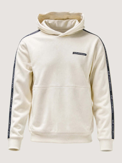 Ea7 Emporio Armani Train Logo Serie, felpa da uomo bianca