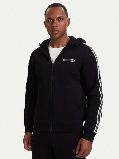 Ea7 Emporio Armani Train Logo Serie, felpa da uomo nera
