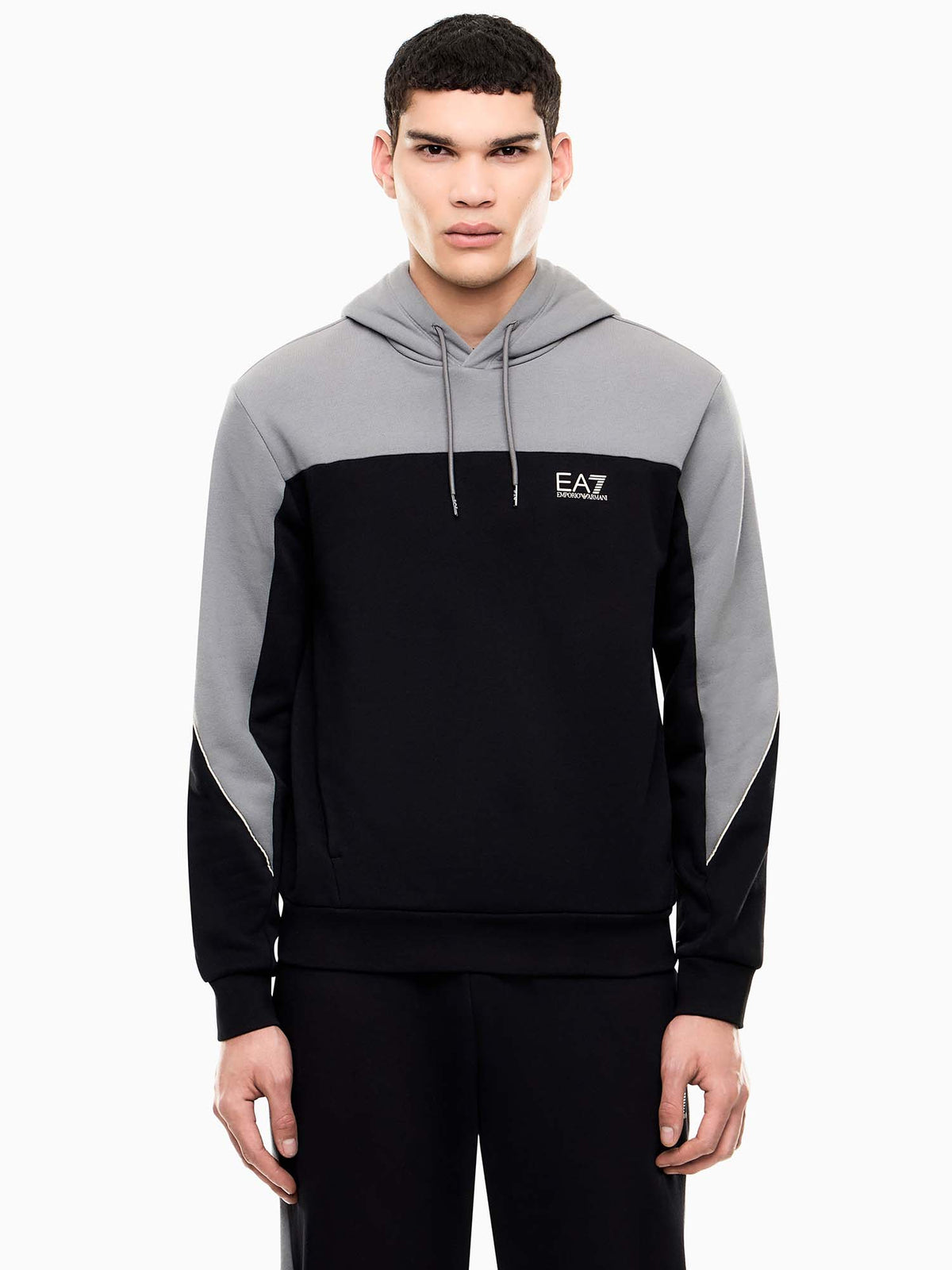 Ea7 Emporio Armani Train Colourbloc, felpa da uomo nera