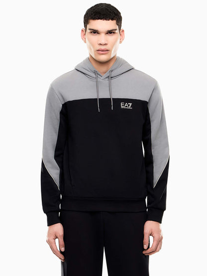 Ea7 Emporio Armani Train Colourbloc, felpa da uomo nera