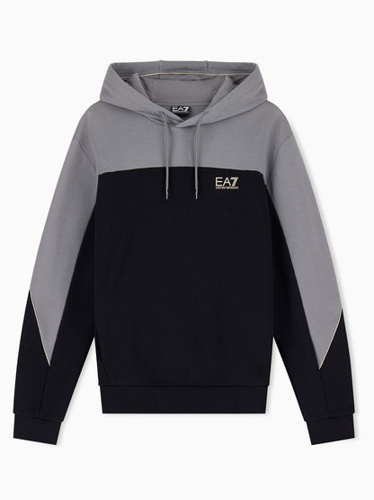 Ea7 Emporio Armani Train Colourbloc, felpa da uomo nera