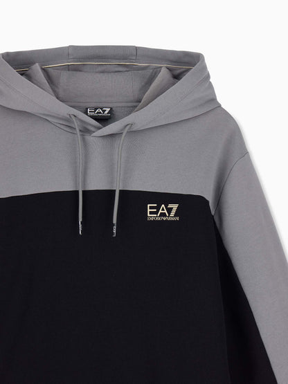 Ea7 Emporio Armani Train Colourbloc, felpa da uomo nera