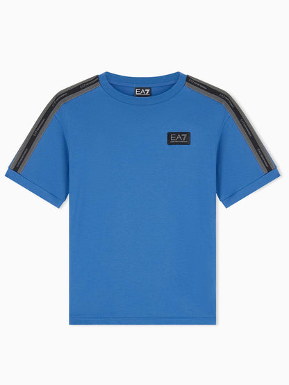 Ea7 Emporio Armani Train Logo Serie, t-shirt maniche lunghe da bambino Blu