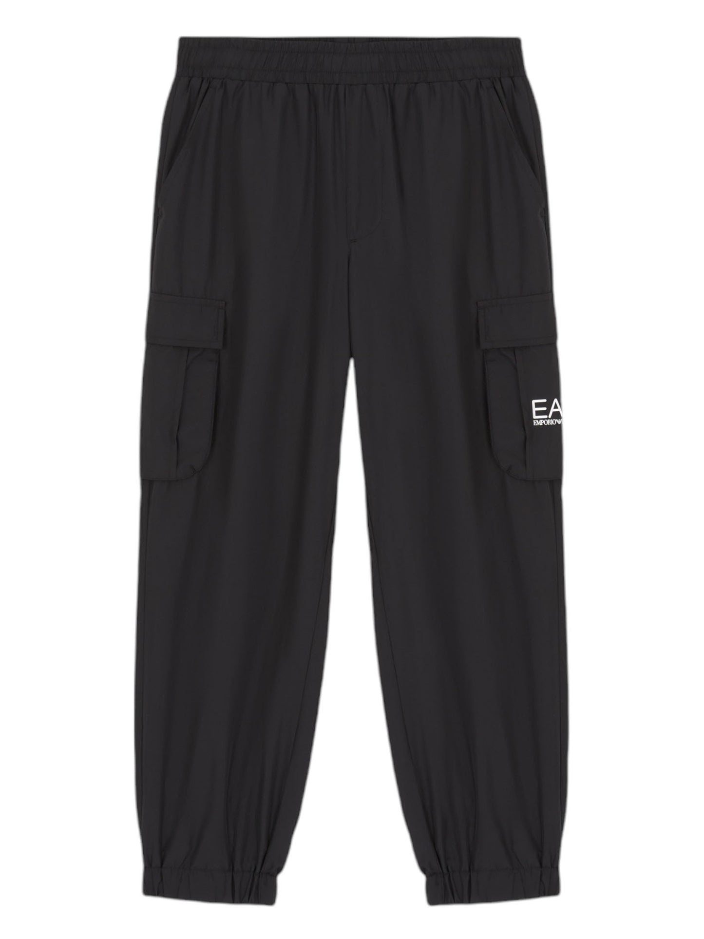 Pantaloni cargo da bambino EA7 Emporio Armani in cotone nero