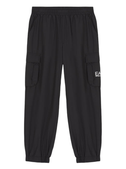 Pantaloni cargo da bambino EA7 Emporio Armani in cotone nero