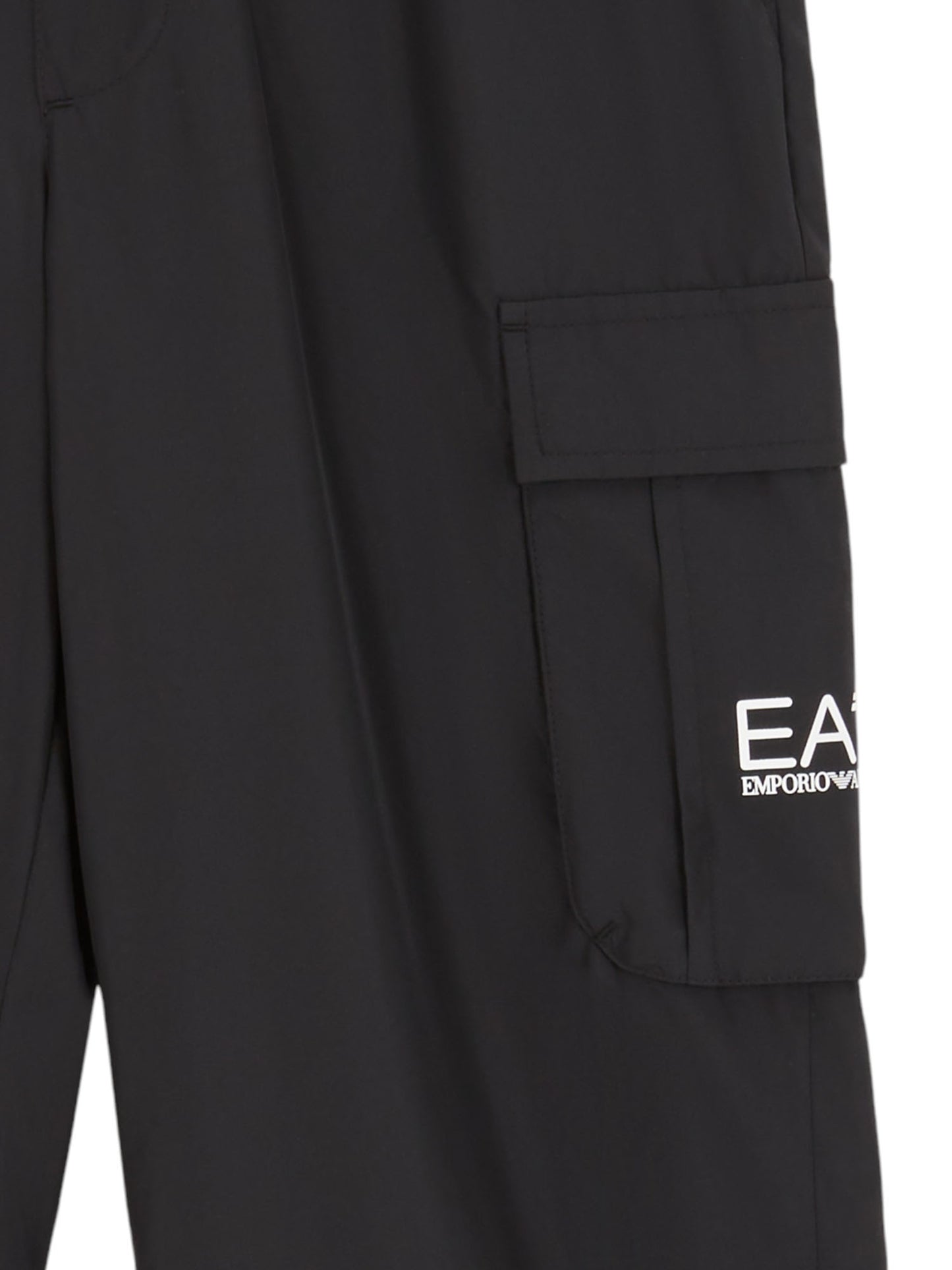 Pantaloni cargo da bambino EA7 Emporio Armani in cotone nero