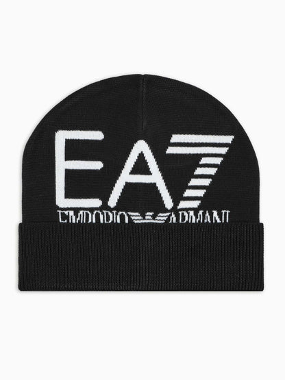 BEANIE VISIBILITY EA7 EMPORIO ARMANI UNISEX ADULTO NERO BIANCO