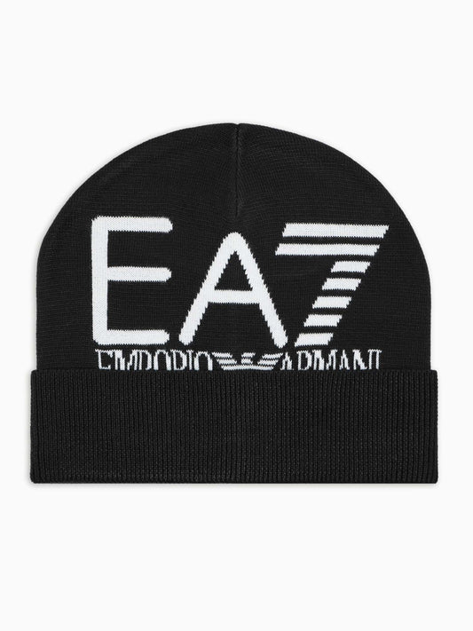 BEANIE VISIBILITY EA7 EMPORIO ARMANI UNISEX ADULTO NERO BIANCO