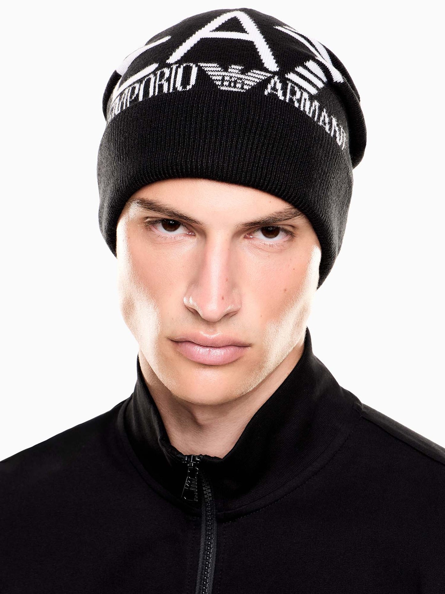 BEANIE VISIBILITY EA7 EMPORIO ARMANI UNISEX ADULTO NERO BIANCO