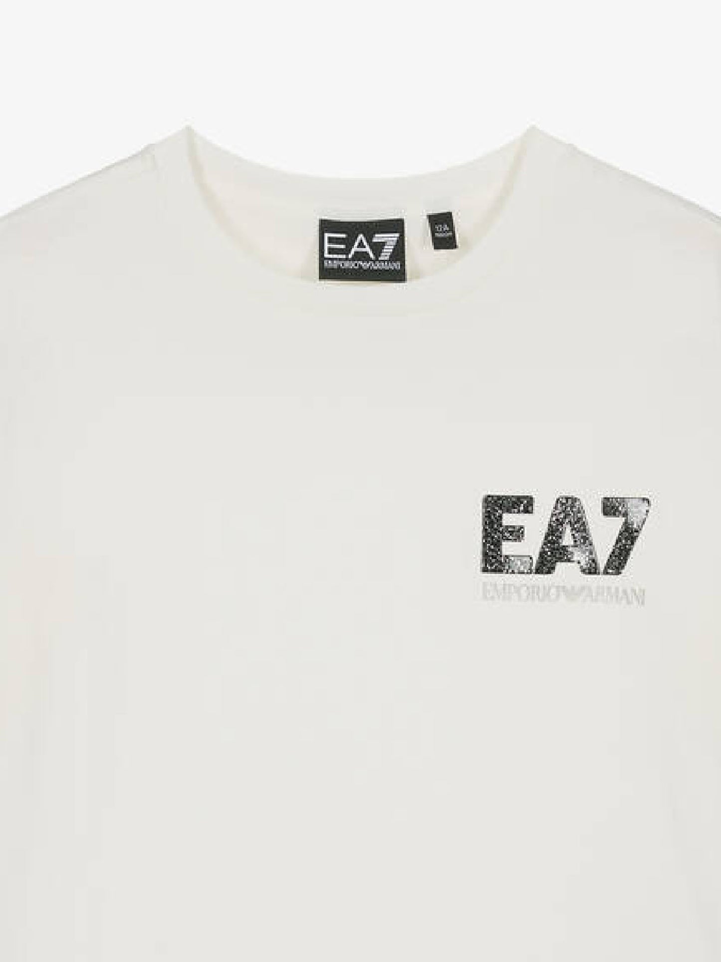 T-SHIRT LOGO IRIDESCENTE EA7 EMPORIO ARMANI BAMBINA BIANCO